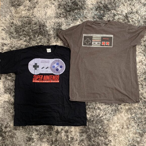 SUPER NINTENDO and NES Black and Grey T-shirt. XL and XXL - Picture 1 of 9